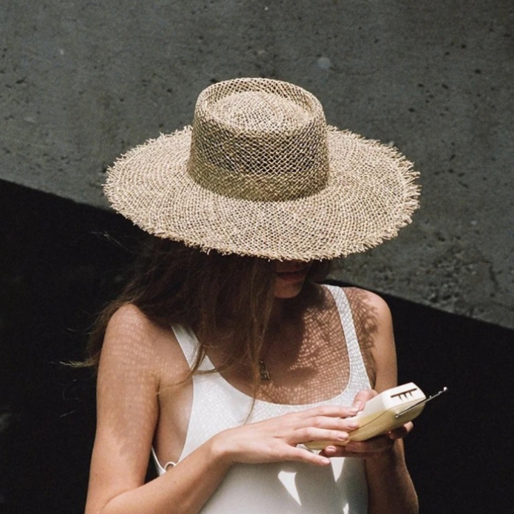 Lack of Color Sunnydip Fray Boater Hat